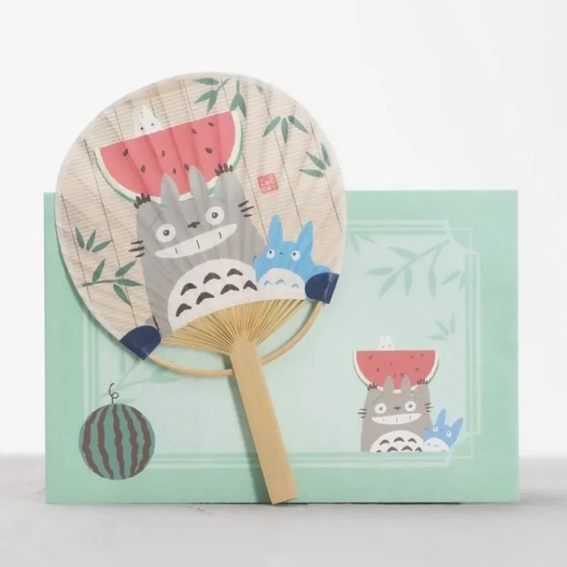 Maison Ghibli Bamboo Fan & Letter Set Totoro with Watermelon - My Neighbor Totoro | Accessories