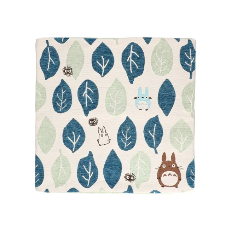 Maison Ghibli Cushion Big Totoro Blue & Green leaves 45x45 cm - My Neighbour Totoro | Furniture