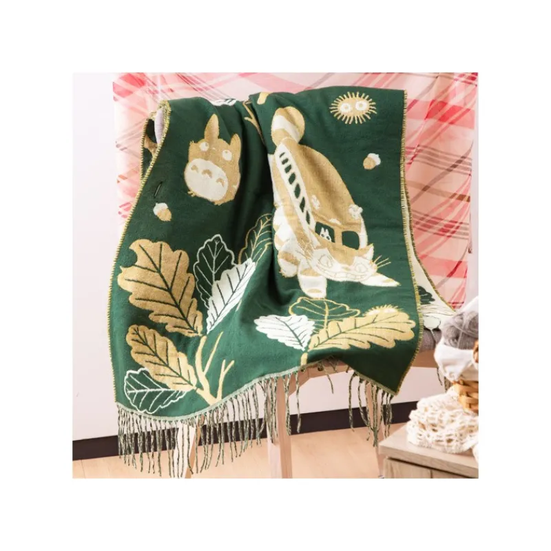 Maison Ghibli Dark Green Stole Oak leaves - My Neighbor Totoro | Outfits