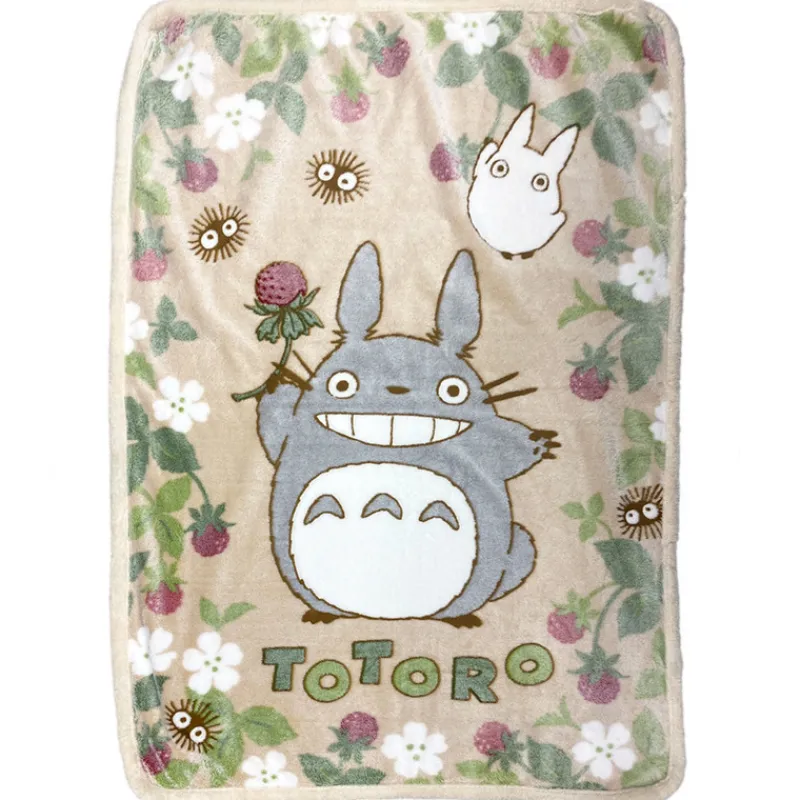 Maison Ghibli Fluffy blanket Totoro Raspberry 100x140 cm - My Neighbor Totoro | Household Linen