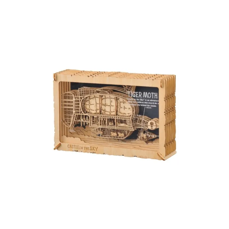Maison Ghibli Paper Theater Wood Style Tiger Moth - Castle in the Sky | Arts And Crafts
