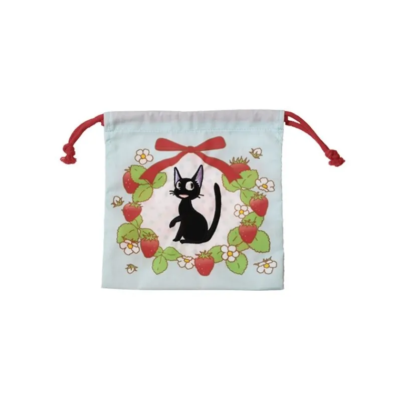 Maison Ghibli Satchel with lanyard Jiji strawberries 20 x 19 cm - Kiki's Delivery S | Bags
